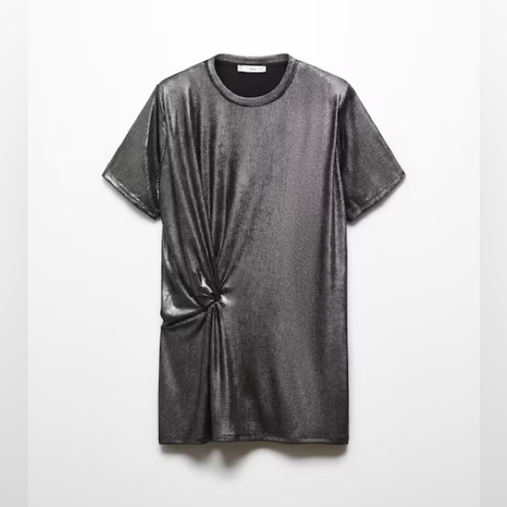 Metallic Silver T-Shirt Dress, NWT! - Picture 6 of 8